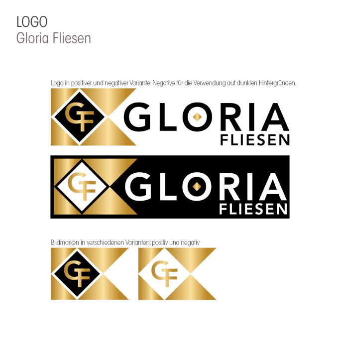 Gestaltetes Logo für Gloria Fliesen.