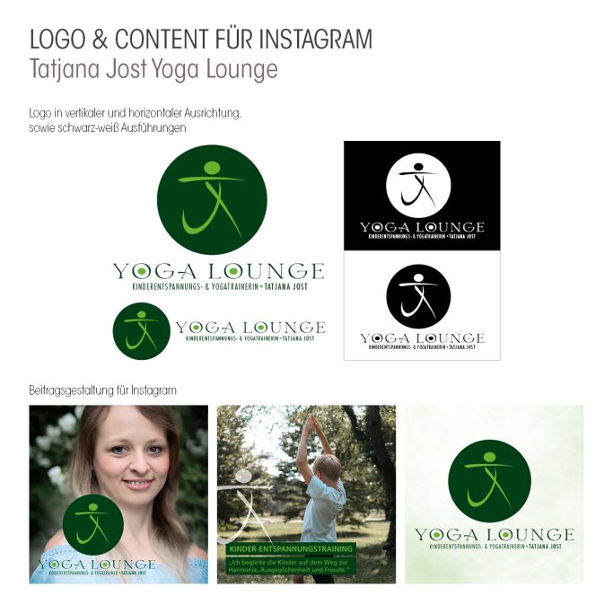 Gestaltetes Logo und Content für Instagram für Tatjana Jost Yoga Lounge.